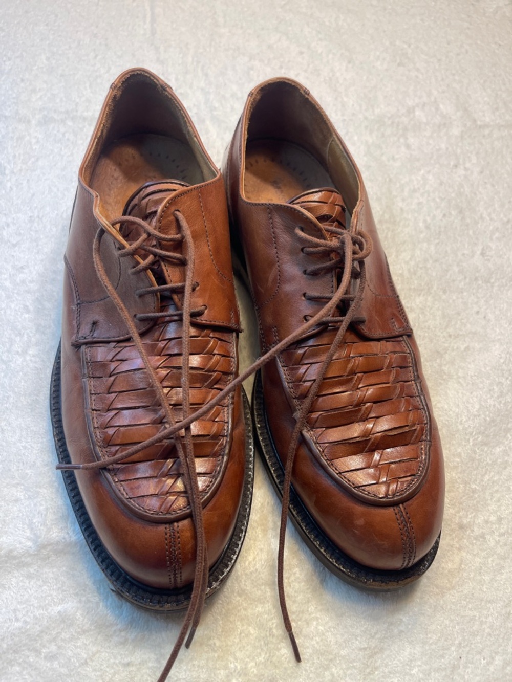 Johnston & Murphy Brown‎ Woven Leather Oxfords